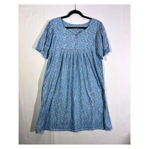 Cottagecore VTUOFC Floral Empire Waist Moomoo House Dress Womens Large Blue